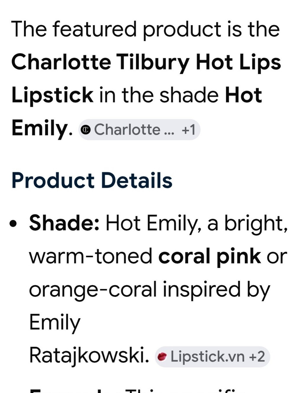 Hot emily Lipstick - coral pink - Picture 3 of 6